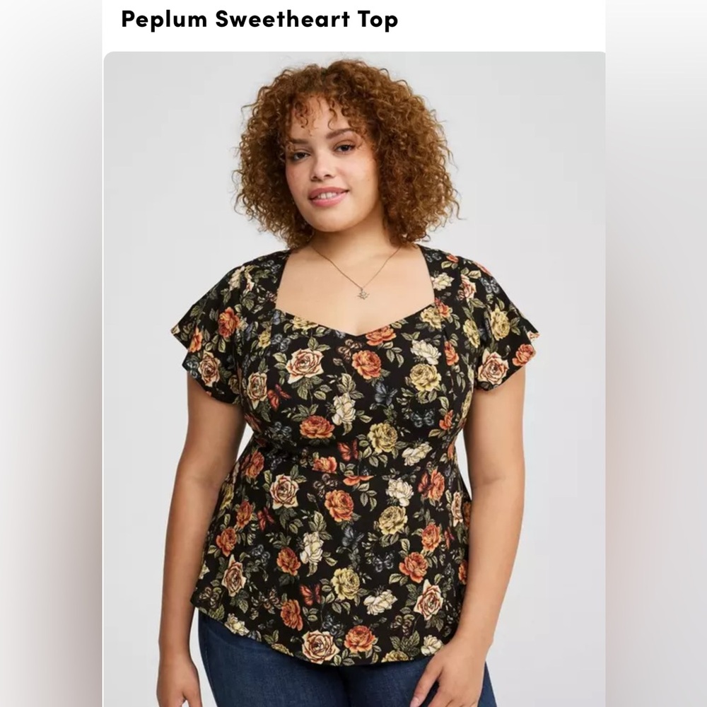 NWT- Torrid Peplum sweetheart top
